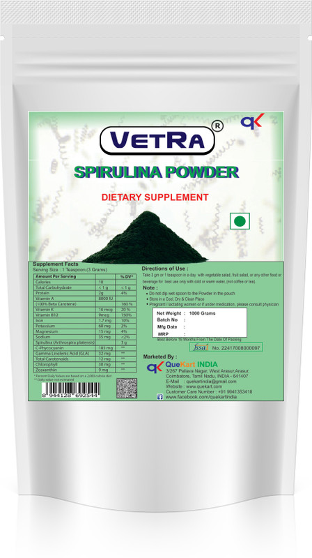 vetra Spirulina Powder - 1000 Grams(1000 g)