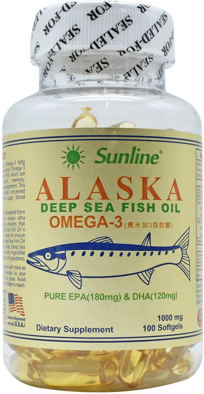 sunline alaska Deep Sea Fish Oil Omega 3 - 100 Softgels, 1000 Mg(1000 mg)
