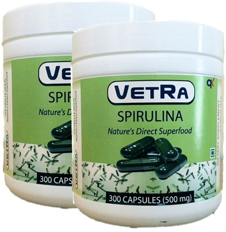 vetra Spirulina Capsules (Pack Of 2 ) - 300 Capsules(2 No)