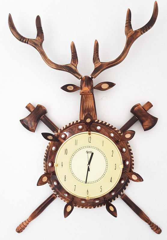 maverickmall Analog 70 cm X 52 cm Wall Clock(Brown, With Glass)