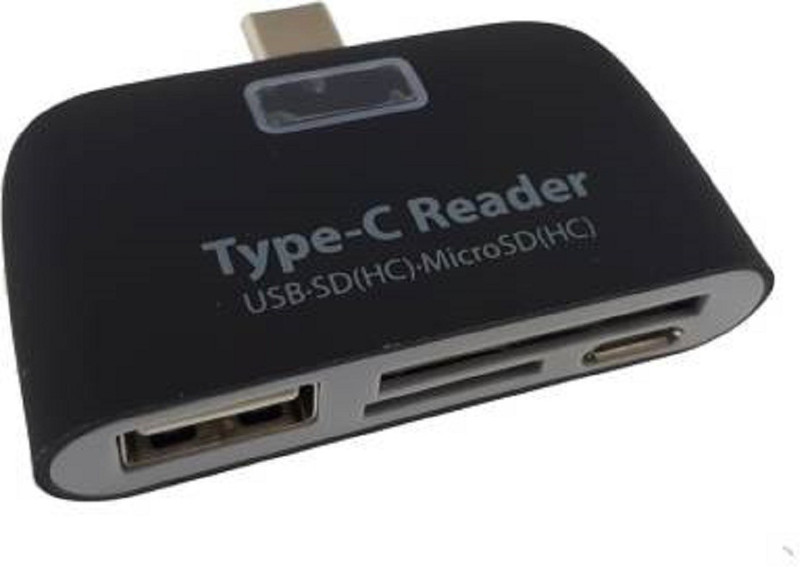 play run Type™ C TF SD Card Reader Adapter Card Reader (Black) Card Reader(Black)