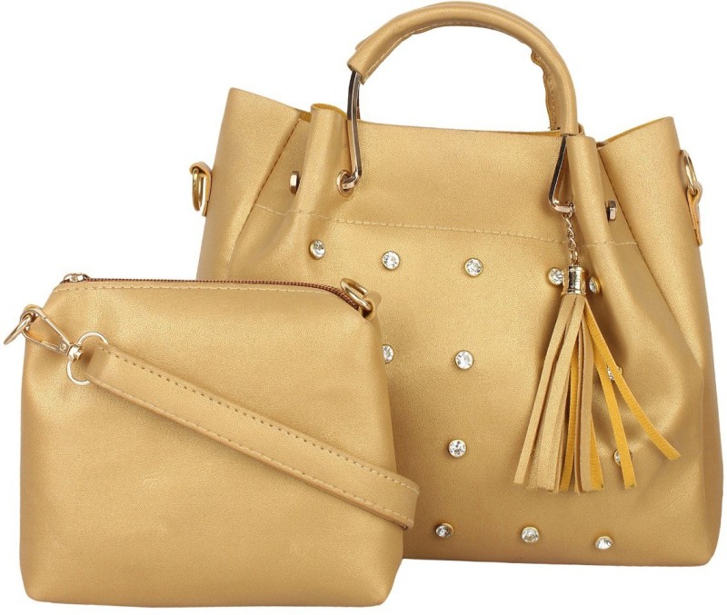TARSHI Women Gold Shoulder Bag