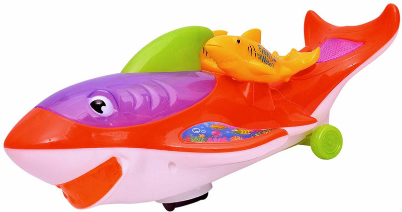 ojamone 3D flashing light with music cartoon shark fish toy for little baby kids(Multicolor)