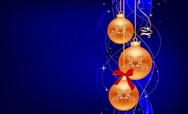 KD orange ornaments blue bg Sticker Poster|Christmas poster|Christmas decoration|size:12x8 inch Paper Print(12 inch X 18 inch, Rolled)