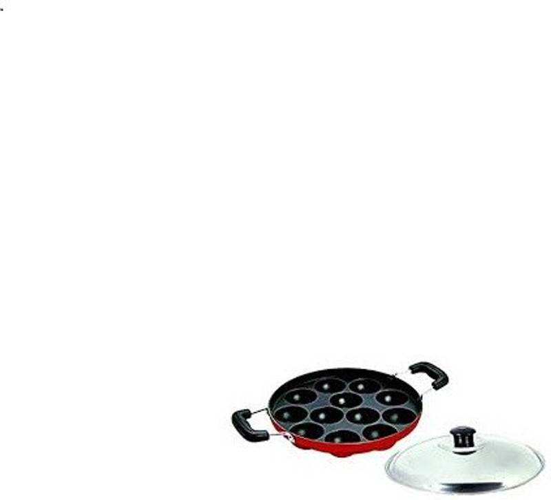 wrypro Authentic 12 Cavity Appam Maker Paniyarakkal (Aluminium, Non-stick) Paniarakkal with Lid(Aluminium, Non-stick)