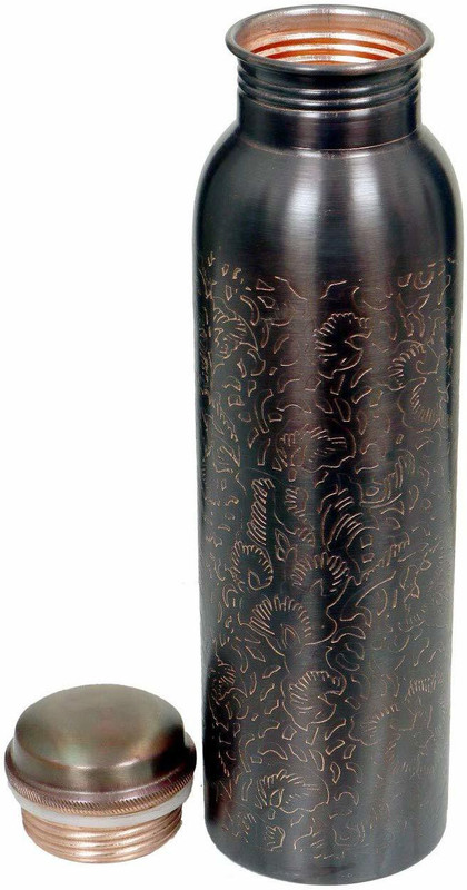 eleganzze copper engraved bottle 1000 ml Bottle(Pack of 1, Copper)