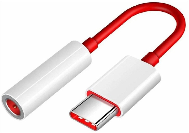jprc AA9009 0.08 m Headphone Adapter(Compatible with TYPE-C MOBILES, Red, One Cable)