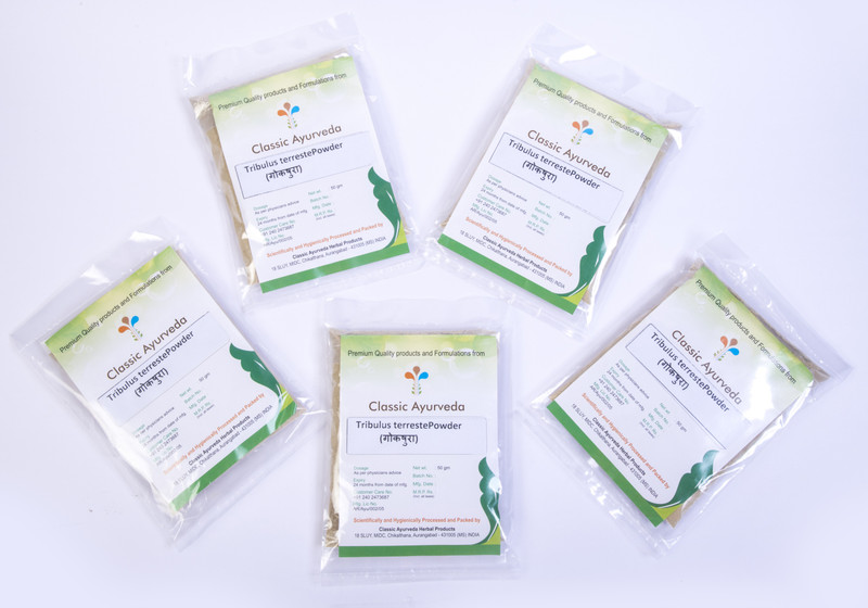 classic ayurveda Gokharu powder pack of 5 (50*5=250gms)(50 g)