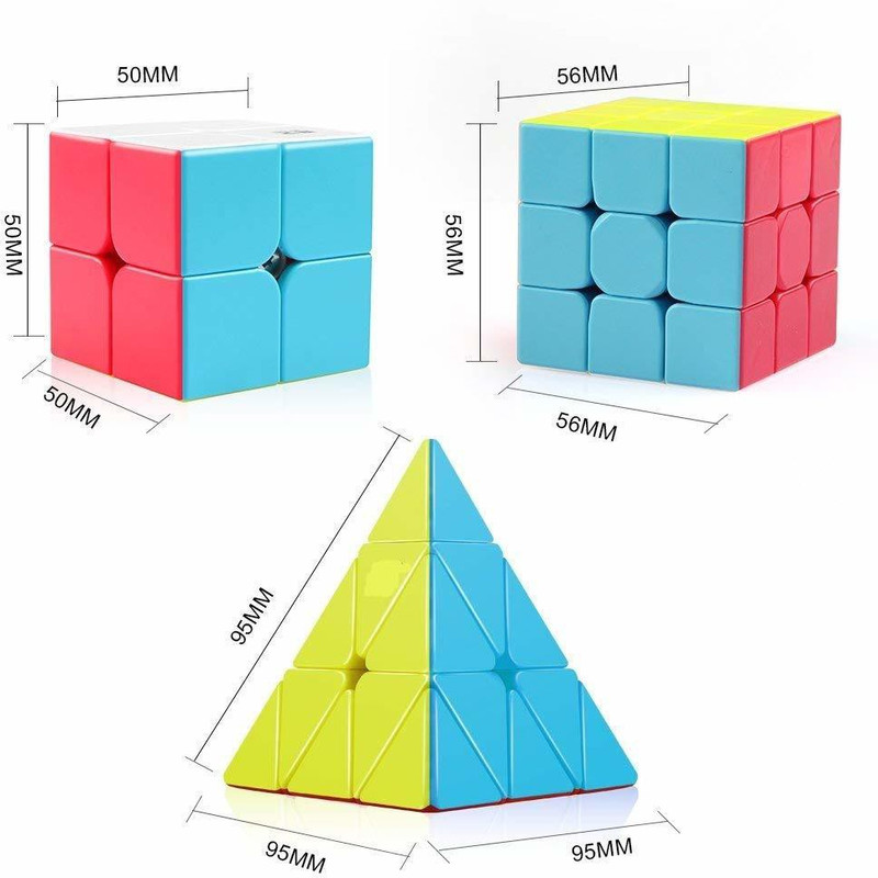 Trade Globe Rubiks Cube 2X2 3x3 and Pyraminx Pyramid Triangle Rubix Cube High(3 Pieces)