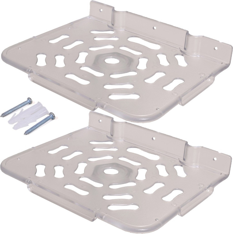 108 Multipurpose Set top box/ dth stand Plastic Wall Shelf(Number of Shelves - 2, White)