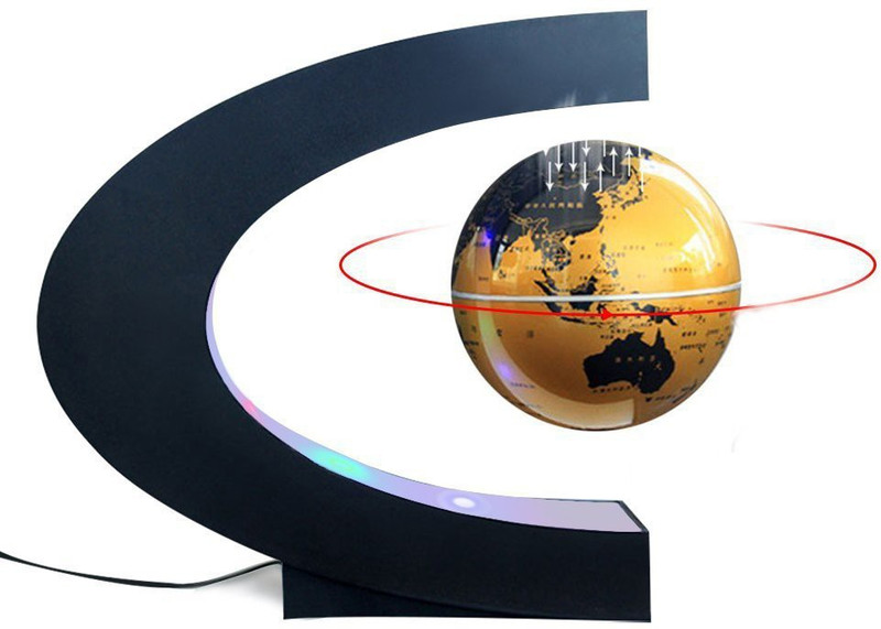 oswal YTOM Magnetic Levitation Floating World Map Globe Floating Globe Floating Globe World Globe(Large Yellow)