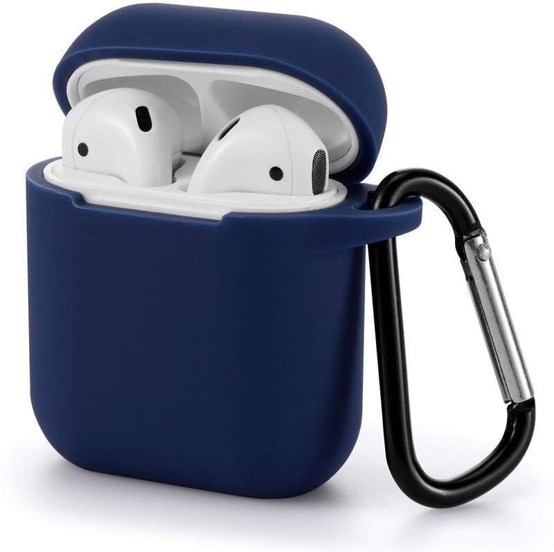 luxify Silicone Pull String Headphone Pouch(Airpods Blue SIlicone Cases)