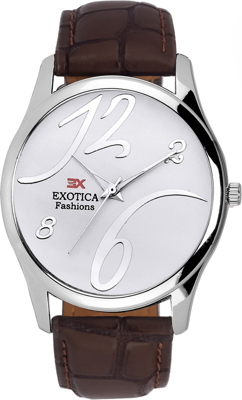 Exotica Fashions EFGM-20-Dark-BROWN-NS Silver New Series Analog Watch - For Men