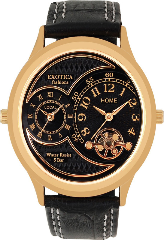 Exotica Fashions EF-77-Dual-LS-Gold-Black Basic Analog Watch - For Men