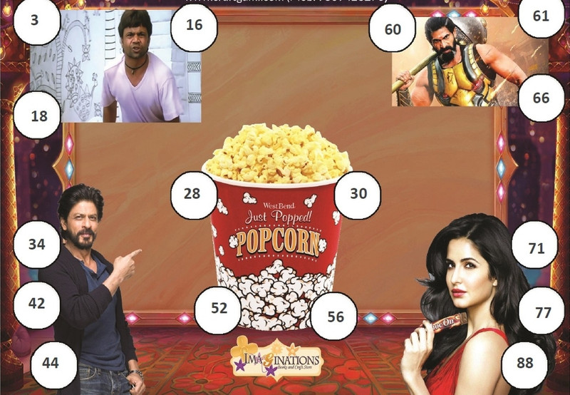 craftgami Bollywood Theme - Design 2 Housie Tickets - Tambola Tickets Board Game