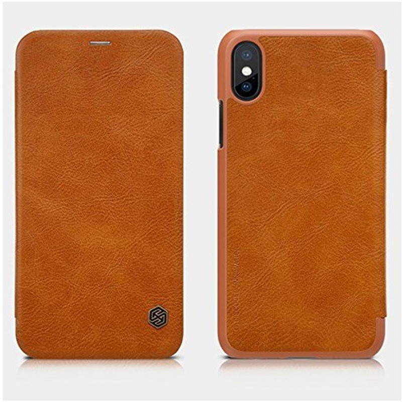 slash Flip Cover for iphone XS Max Luxury Leather Wallet Flip cover(Brown, Grip Case)