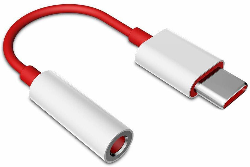 venvik USB-Type C Male to 3.5 mm Female Stereo Audio Jack Adapter 0.2 m Headphone Splitter(Compatible with One Plus 6T, One Plus 7, One Plus 7pro, Red)