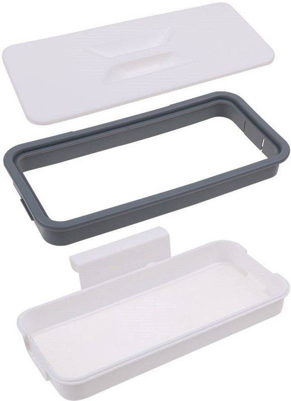 manarth enterpris Attach A Trash The Hanging Trash Bag Holder for Kitchen Bathroom Office Schools Clinic Waste Holder Hanging Rubbish Trash Carrier Bin Bag Plastic Dustbin(White)