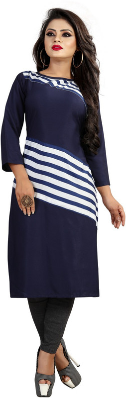 jay mogal enterprise Formal Solid Women Kurti(Blue)