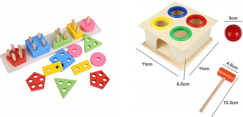 jeaah Wooden Stacking Toys(Multicolor)