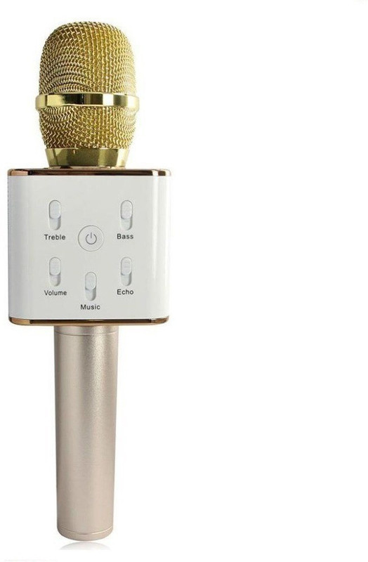 auto route Q7 Bluetooth Wireless Karaoke Microphone With Speaker (Rose Gold) Microphone