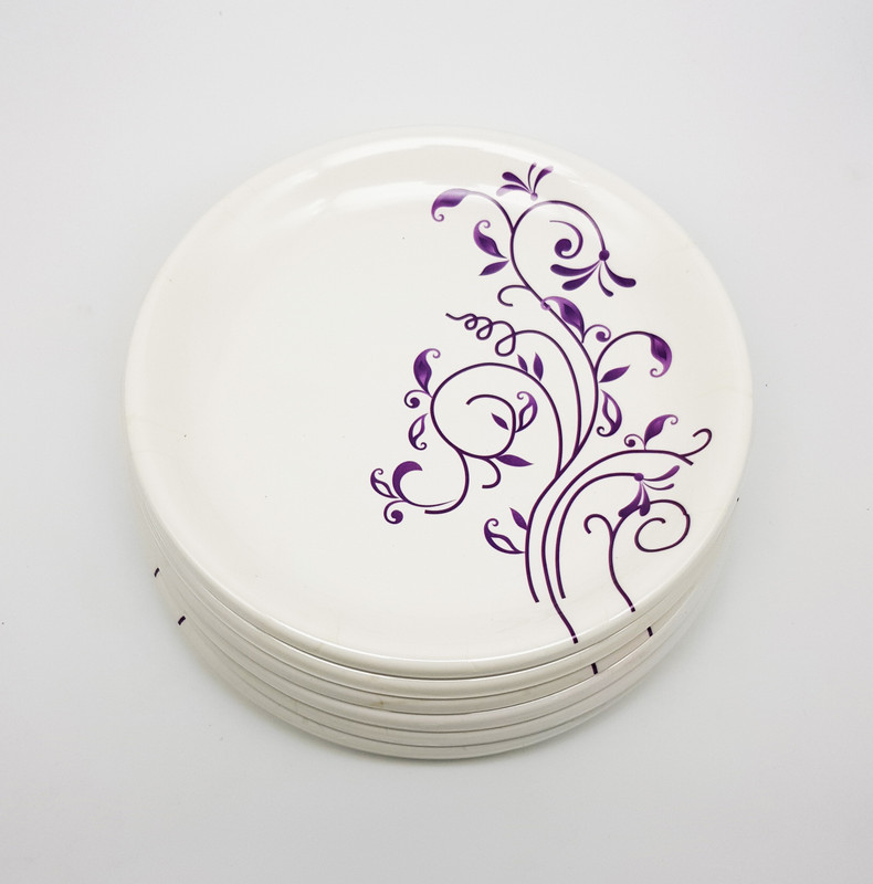 korona Round Half Plate Set, Melamine Plate, Blossom Pink, 7.5 Inch Half Plate(6 Units)
