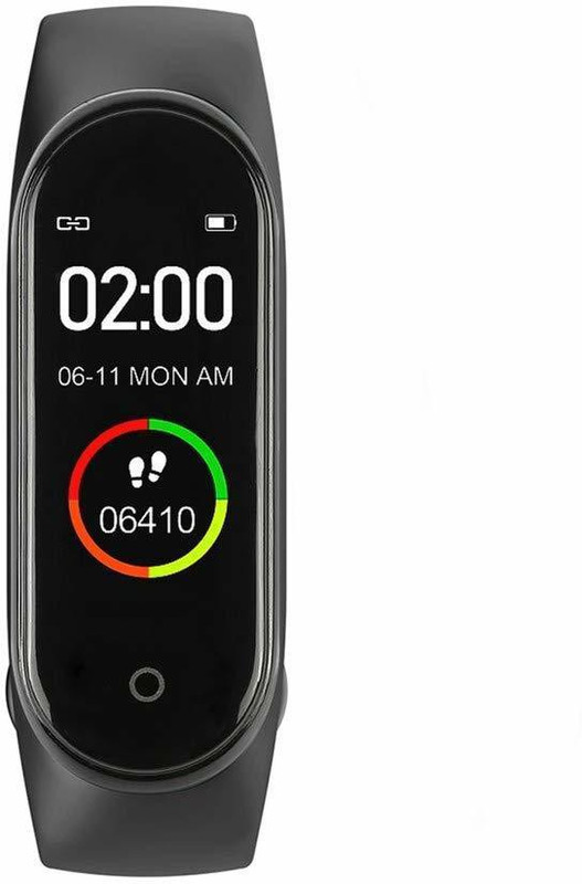 Eliq M4 Fitness Wrist Band Activity Tracker(Black Strap, Size : Standard)