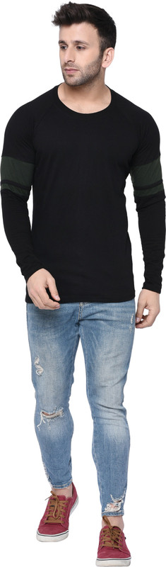 rrv retailers Varsity Men Round Neck Black T-Shirt