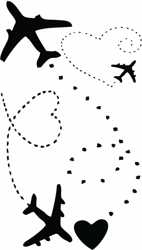 voorkoms Flying Airplane Love Heart body temporary tattoo(Flying Airplane body temporary tattoo)