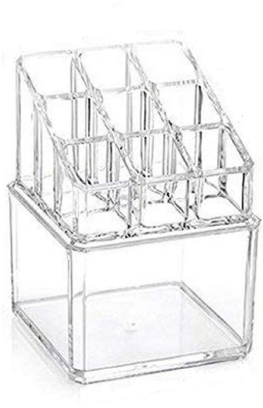 shop for living Nail Polish Rack With 9 Grids Lipstick Holder - Makeup Storage Box Makeup Vanity Box(White)