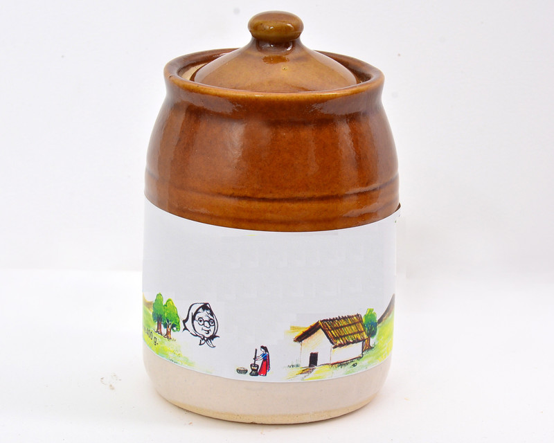 favor8 Pickle Jar / Cereamic Jar/ Boam / Barni / Jaadis 1 pc 800ml  - 800 ml Ceramic Pickle Container & Salt Pepper Container(White)