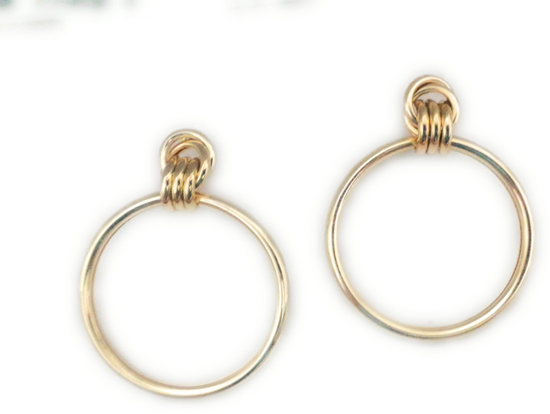 silvagoo GOLD STATEMENT HOOPS Beads Alloy Hoop Earring