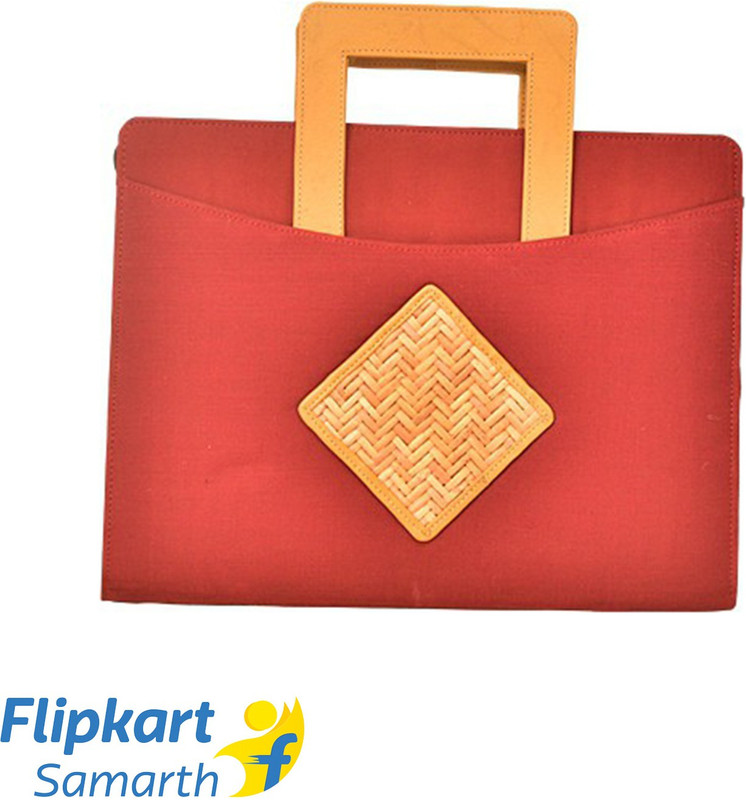 jharcraft Fabric and Bamboo Design File Folder(Set Of 1, Maroon)