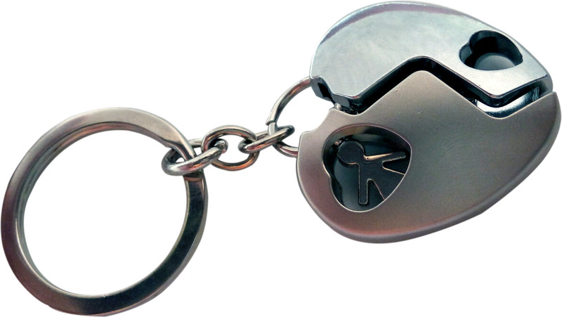 nishacreations Stylish Silver Metal Cute Couple Heart Key Chain