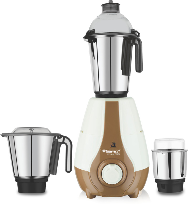 mi sumeet Mixer Grinder MI1997 750 Mixer Grinder(White & Brown, 3 Jars)