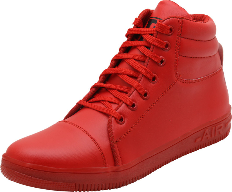 green lizard Men's Synthetic Leather Shoes Boots For Men(Red)