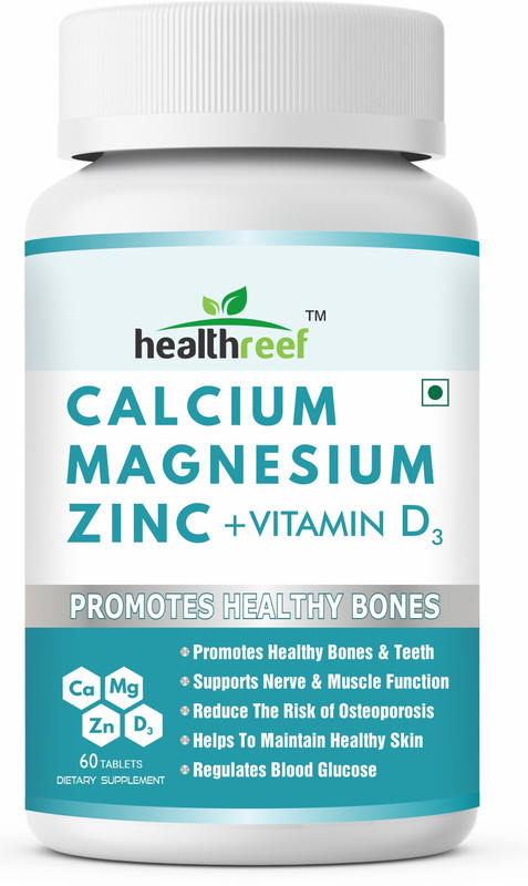 healthreef Calcium, Magnesium, Zinc & Vitamin-D3, 60 Tablets(60 No)