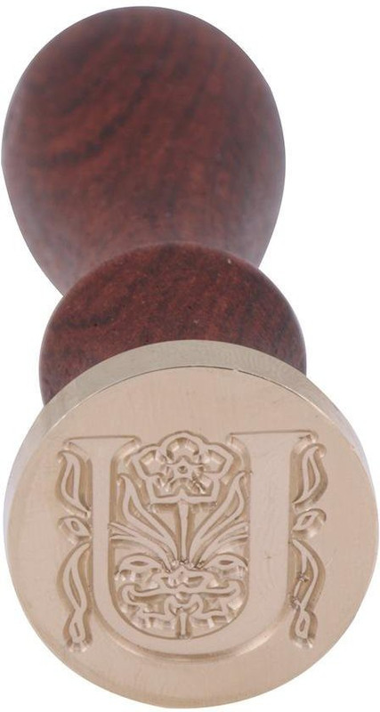 everdiva Alphabets Five-Petaled Flower Metal Hot Sealing Wax Clear Stamps (U)