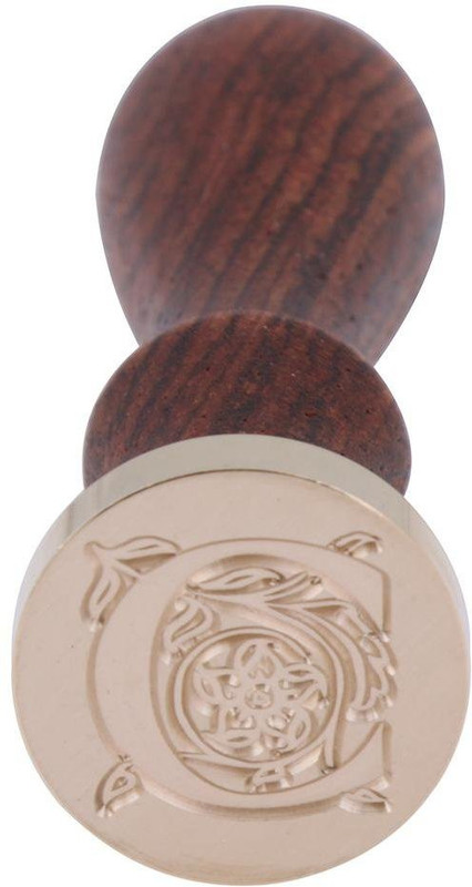 everdiva Alphabets Five-Petaled Flower Metal Hot Sealing Wax Clear Stamps (C)