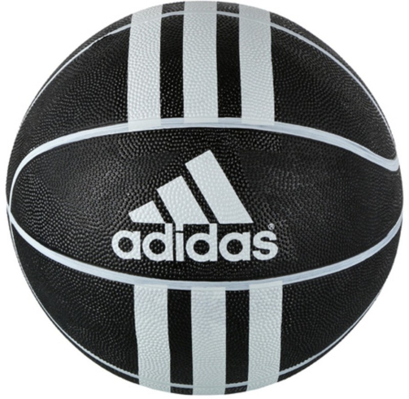 ADIDAS 3 Stripe Rubber X Basketball - Size: 7(Pack of 1, Black, White)