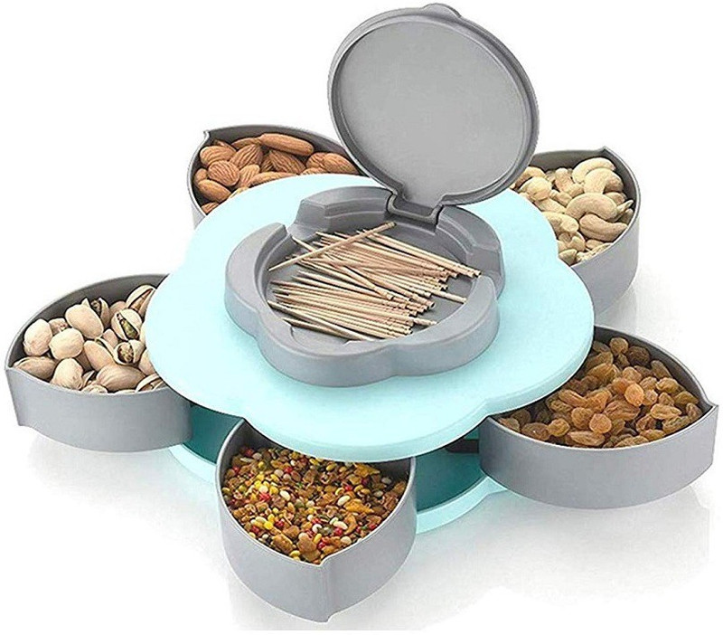 your store Flower Candy Box Serving Tray Dry Fruit Storage Box Condiment Set (Plastic)  - 12 ml Plastic Grocery Container(Multicolor)