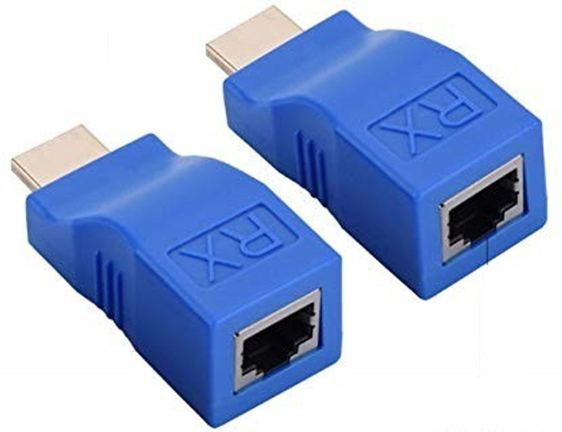 global display services HDMI to RJ45 Extender Adapter 0.003 m Network Cable(Compatible with TV, computer, Blue)