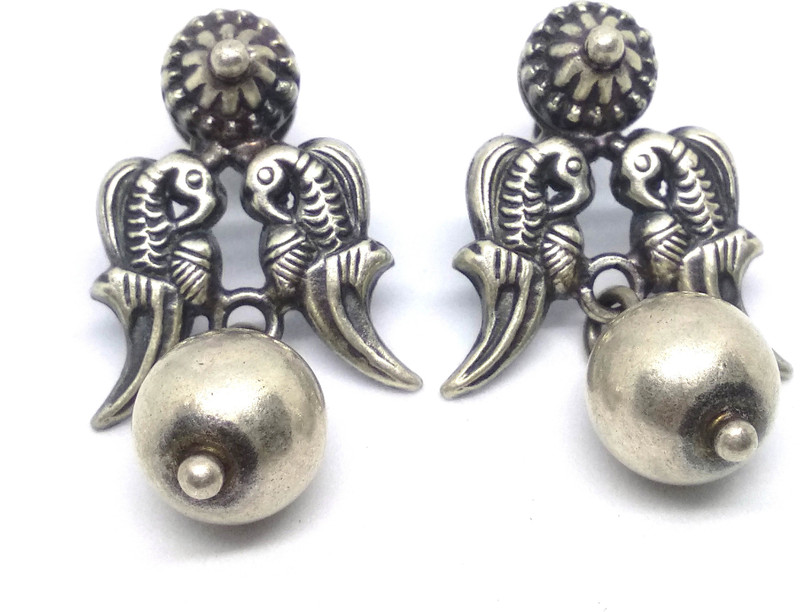 swati 925 STERLING SILVER PARROT EARRING Silver, Sterling Silver Drops & Danglers