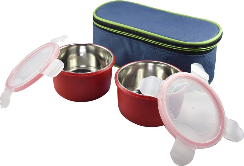 3mads Stainless Steel Lunch Box Set with Bag 2 container 2 Containers Lunch Box(700 ml)