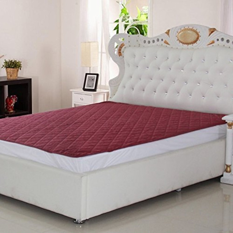 indcrown Elastic Strap King, Standard, Queen Size Mattress Protector(Maroon)