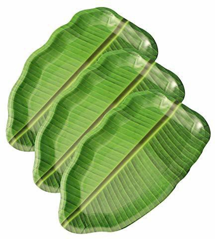 dishware Banana Leaf Plate 14 inch Tray (Pack Of Three) Tray(3 Units)