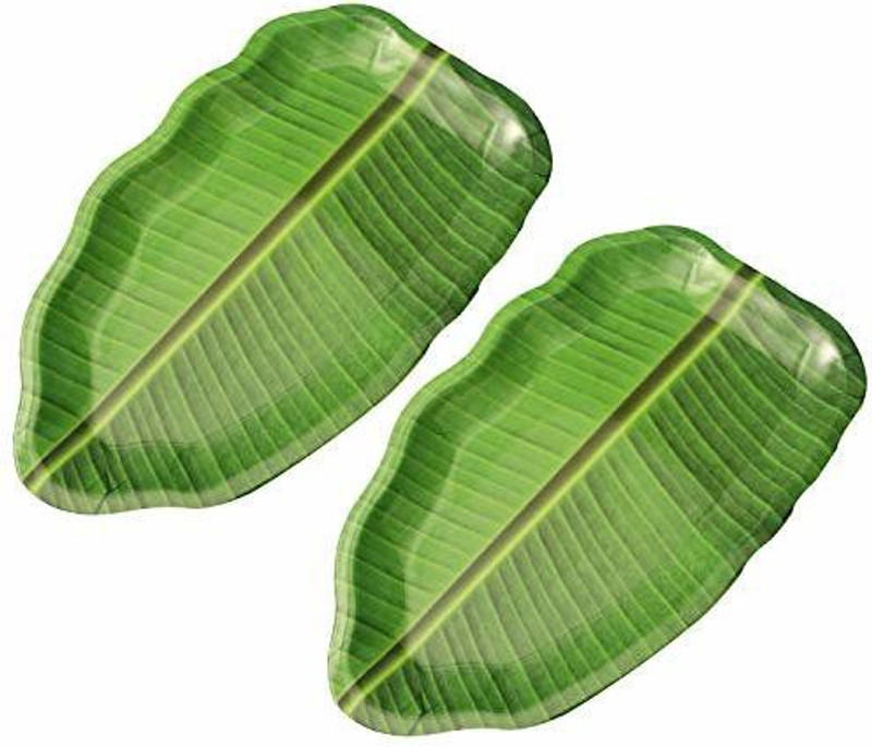 dishware Banana Leaf Plate 14 inch Tray (Pack Of Two) Tray(2 Units)