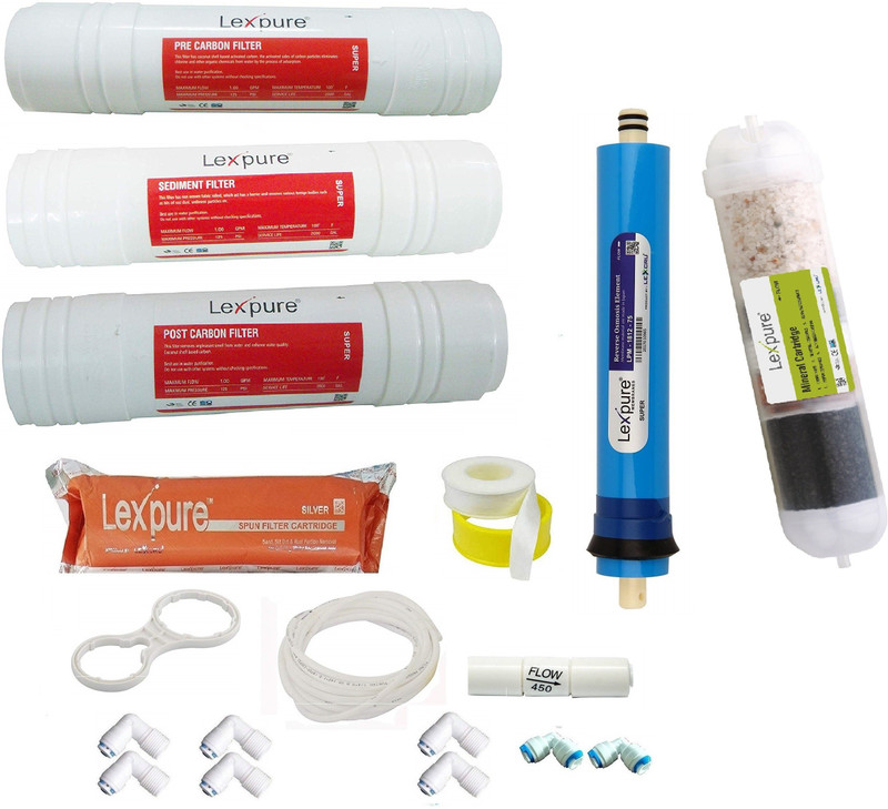 LEXPURE RO FULL KIT SUPER 80GPD Solid Filter Cartridge(0.01, Pack of 17) LEXPURE RO FULL KIT SUPER 80GPD Solid Filter Cartridge(0.01, Pack of 17)