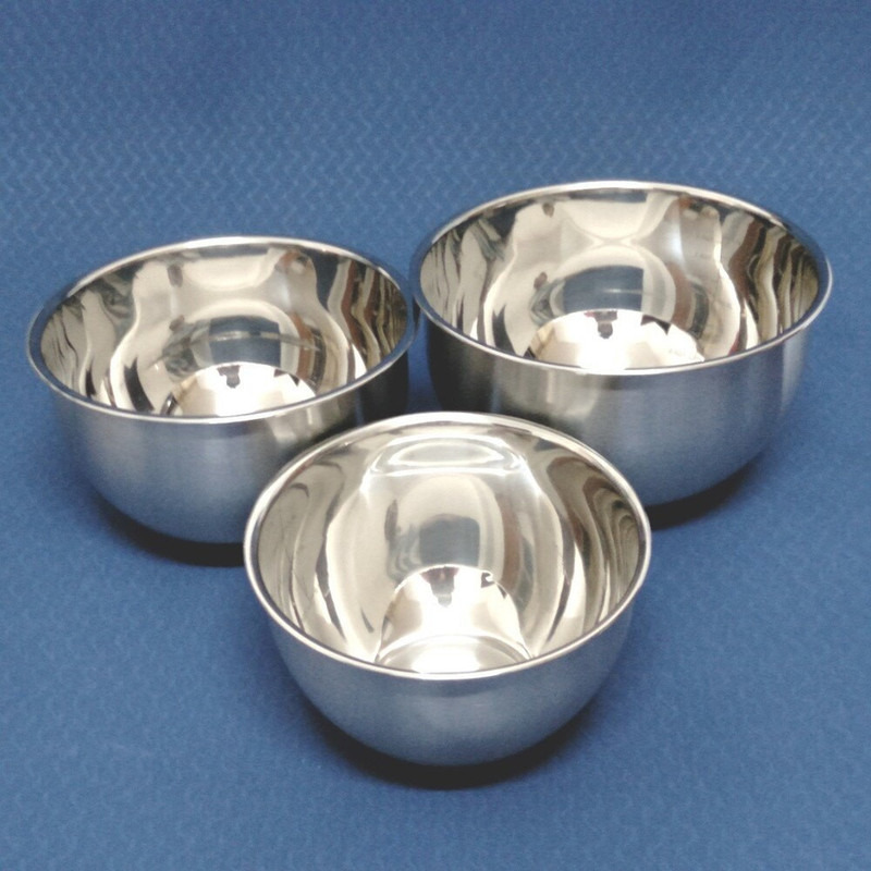 finality Stainless Steel Mixing & Serving Bowl set of 3 (15,20,24 cm) Stainless Steel Mixing Bowl(Silver, Pack of 3)