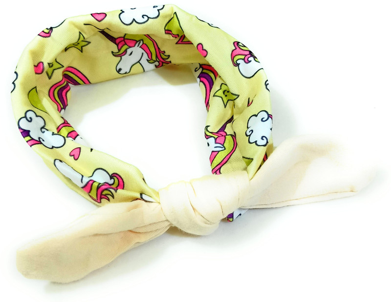 fairytale Unicorn Knotted Bow Soft Cotton Head Band, Hair Band(Yellow)